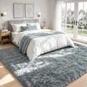 6x9 Area Rugs for Living Room: Soft Grey Fluffy Rug Shag Washable Rug Plush Fuzzy Indoor Carpet for Bedroom Nursery Playroom Girls Boys Kids Room (Grey, 6'x9')