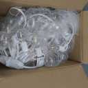 50FT LED G40 Globe String Lights White, Shatterproof Outdoor Patio String Lights 2200K with 50+2 Dimmable Edison Bulbs, Backyard Outdoor Hanging Lights, Bistro Waterproof for Balcony Party Wedding