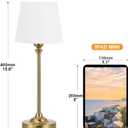 Cordless Table Lamp Rechargeable Gold - 1 Pack Brass 4000mAh Battery Operated Lamp for Decor, 3000K Stepless Dimming Touch Control Wireless Lamp for Bedroom, Dining Table, Counter, Living Room