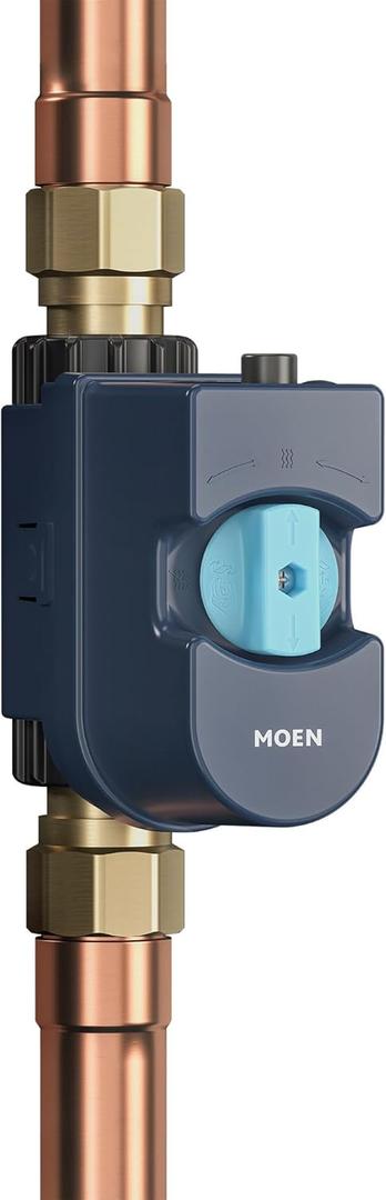 Moen Flo Smart Water Monitor and Automatic Shutoff Sensor, Wi-Fi Connected Water Leak Detector for 1-Inch Diameter Pipe, 900-006