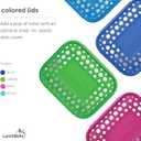 LunchBots Large Cinco Stainless Steel Lunch Container - Five Section Design Holds a Variety of Foods - Metal Bento Box - Dishwasher Safe - Stainless Lid - Blue Dots