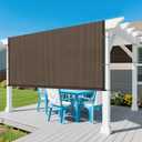 10' 12' Pergola Shade Cover Universal Replacement Canopy Cover Outdoor Durable Fabric Sun Shade Cloth for Deck Patio Porch Backyard Gazebo with Grommets & Weighted Rods, Brown