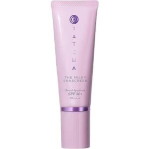 TATCHA The Milky Sunscreen, Broad Spectrum SPF 50+ PA+++ | Daily Light-Weight Sun Protection with No White Cast | Visible Sun Damage Correction for All Skin Types with Ectoin, Vitamin E, and Aloe