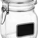 Bormiolio Rocco Clear Jar with Chalkboard, 25.3 Oz