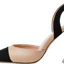 Coutgo Women's Slingback Pumps Pointed Toe Slip On Stiletto Heels Patchwork Dress Party Shoes 6 1/2