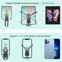 Z Fold 4 Car Mount for Dashboard Windshield Window, Aluminum 2 Mode for Samsung Galaxy Z Fold 6 5 4 3 2 Accessories and iPhone 16 15 Pro Max
