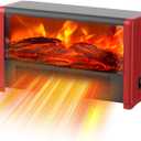 Small Space Heater with Realistic Flame Effect,600W Portable Mini Electric Desk Heater for Indoor Use,Fast Heating for Office,Bedroom,Study Room with Overheating & 45 Tip-Over Protection(Red)