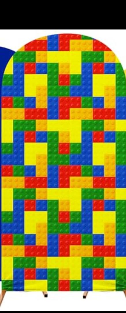 RimCereal Building Block Party Arch Cover Blocks Arch Backdrop Spandex Stretch Backdrop Stand Cover 6ft for Blocks Birthday Party Decor Supplies Favors(Blue,Classic)