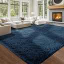 Area Rug 10x14 Living Room: 10x14 Large Soft Shag Rug for Bedroom- Shag Rug for Living Room- Navy Blue Plush Modern Area Rug, (Navy Blue, 10x14)