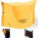 Foldable Portable Outdoor Stool, Thickness of 0.5 in, Quick Opens for Camping Hiking Picnic Fishing Subway, Lightweight Mini Folding Travel Potty Stool, Footrest for Air Travel Yellow