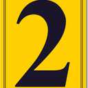 Premium Aluminum Number Signs 2, Metal 12" X 8" Yellow Numbered Signs Outdoor for Parking Lots, Floor, Dock, Court, Aisle, Field, High Visibility, No Fade, Weather-resistant