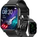 Smart Watch for Men Women(Answer/Make Call), GPS Smartwatches with Heart Rate/SpO2/Sleep/Stress Monitor, 100+ Sports Fitness Watch, IP68 Waterproof Fitness Tracker for Android/iPhone (Black, 1.96")