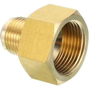 PATIKIL 3/4 Inch (1-1/16-14UNF) Female x 1/2 Inch (3/4-16UNF) Male SAE 45 Degree Flare Brass Connector for Air Gas Pipeline Refrigeration HVAC