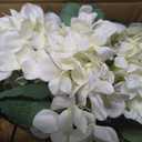 Hollyone 13" Fake Hanging Plants Flowers White Hydrangea Artificial Flowers Arrangements Large in Hanging Basket UV Resistant Silk Flower Plant Faux Hydrangea Flower with Pot Outdoor Indoor Decor