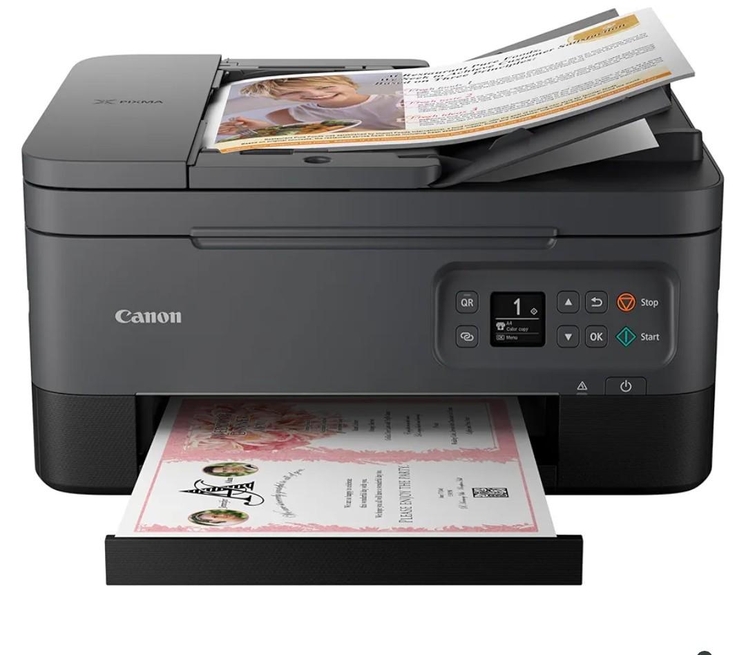 Canon PIXMA TR7020a All-in-One Wireless Color Inkjet Printer, with Duplex Printing, Mobile Printing, and Auto Document Feeder, Black, Works with Alexa