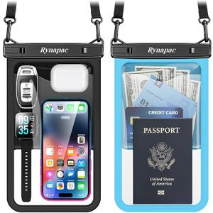 [Up to 10"] Large Waterproof Phone Pouch Bag - 2 Pack Waterproof Phone Case for iPhone 16 15 14 Pro Max Galaxy S25 S24 Ultra, IPX8 Cellphone Water Protector Pouch Beach Essentials Travel Must Haves