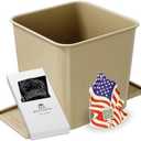 HAUSSIMPLE Car Trash Can Leakproof Compact Garbage Bin w/Stability Flap, Anti-Slip Base, Portable Trash Holder for Cars, Trucks, SUVs, Minivans, Auto Organizer with Trash Bags (Mocha, Small)