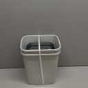 Superio Small 2.5 Gallon Plastic Trash Can with Swing Top Lid, Compact Slim Waste Bin for Under Desk, Office, Bedroom, Bathroom, Dorm Room, 10 Qt. Portable Garbage Can (SmokeWhite/Grey, 2 Pack)