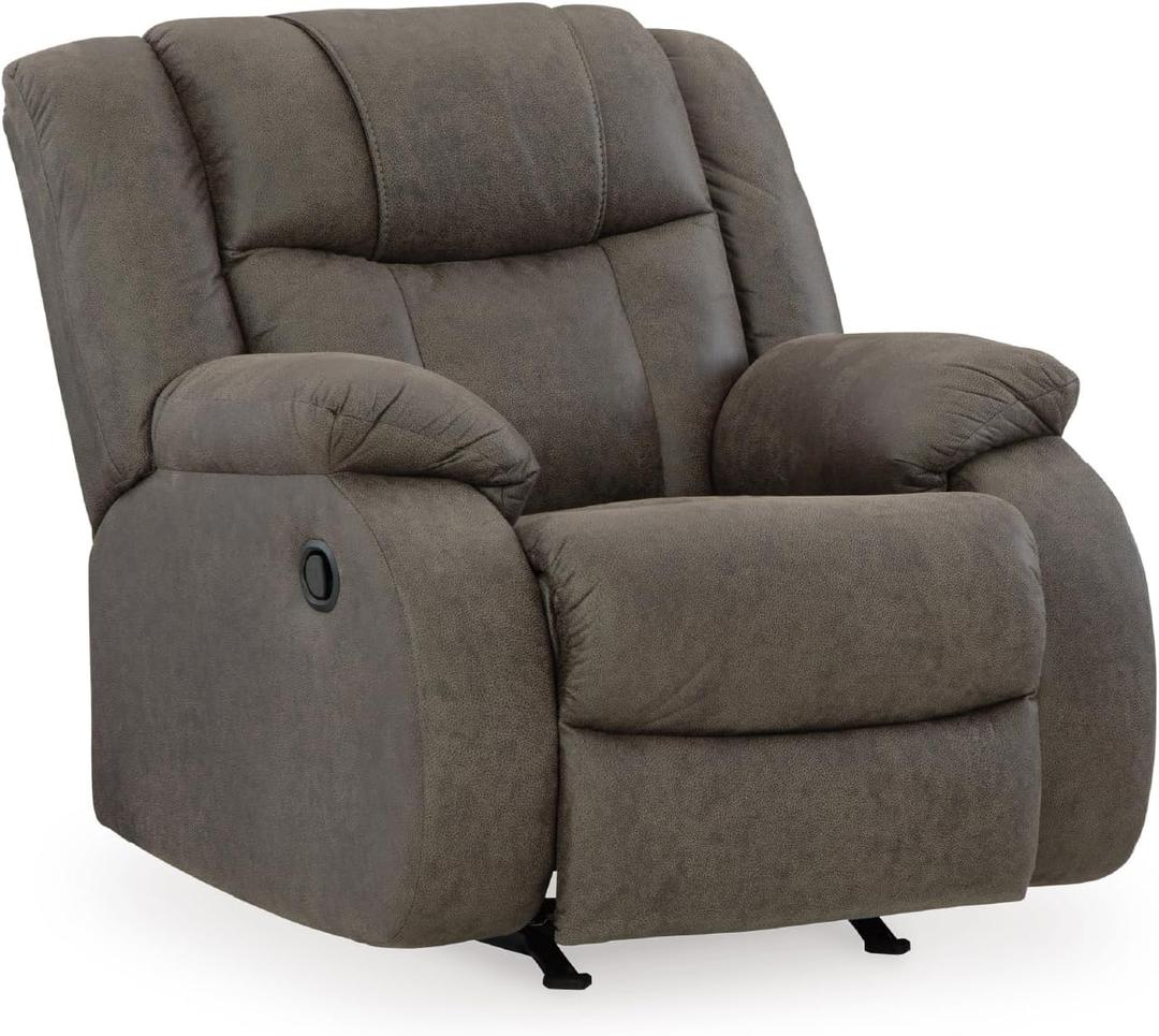 Signature Design by Ashley Manual Rocker Recliner Chair, Gray