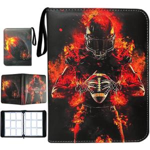 Football Card Binder with Sleeves,900 Pockets Football Card Holder Protectors Albums, Card Storage Organizer Case Compatible with Trading Card and Other Sports Cards