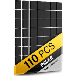 110Pcs Square Magnets Magnetic Tape Strip - Magnet Sheets with Adhesive Backin One Side Self Adhesive on The Other Side for Fridge Organisation,Art Project,Classroom