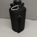 One Gallon Water Bottle Insulated, Triple Walled Vacuum Stainless Steel (Cold for 48 Hrs), Leak Proof & Non-BPA, Large Water Flask Jug with Paracord Handle & Straw Spout Lids (128 Ounces, Magic Black)