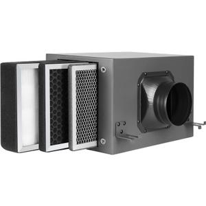 Air Filter Box 4 Inch, 3-Layer Purification Box with High Efficacy HEPA and Activated Carbon Filters, Fits 100mm Inline Duct Fans for Fresh Air Intake and Ventilation (7.9" x 11.8" x 7.9")