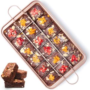 Brownie Pan with Dividers Nonstick Brownie Pans and Cutters, Make 18 Pre-cut Brownies at Once Perfect Individual Brownie Baking Pan All Edge - 12 X 8 X 1.6 Inches