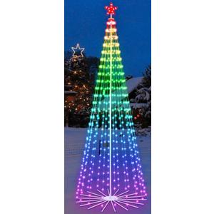 9FT Outdoor Christmas Tree, RGB Color Changing Pre-lit Smart Cone Christmas Tree with LED Lights, App&Remote Control, DIY Multi-Color Lightshow, Music Sync, Christmas New Year Decoration