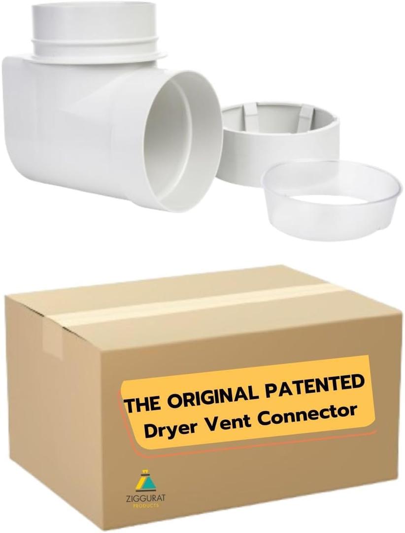 DIY Dryer Vent Connector Kit - Space Saving, Toolless Design with Airtight Seal - STV-90 by Ziggurat Products