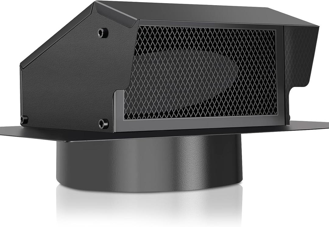 8 Inch Roof Vent Cap, Roof Vents for Houses,FEITON Galvanized Steel Roof Exhaust Vent with Damper, 8" Diameter Collar Removable Vent for Attic