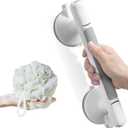 Grab Bar for Bathtubs and Showers, Zynuhmo 12 Inch Suction Safety Grab Bar with 1PCS Bath Ball Suction Cup Shower Handles No Drilling Handrails for Seniors Elderly Kids Bathroom Assist Support (Gray)