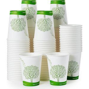 ECOLipak 240 Count 12 oz Compostable Paper Cups, Biodegradable Disposable Paper Coffee Cups with PLA Lined, Eco-friendly Hot Drinking Cups for Party, Picnic,Travel,and Events