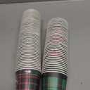 FoldTier 90 Pcs Christmas Paper Cups 9 oz Disposable Christmas Red Green Plaid Coffee Cups Winter Party Supplies for Hot Cold Beverage Chocolate Tea Cocoa Holiday Xmas Table Decoration