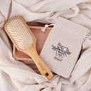 BFWood Bamboo Hair Brush with Steel Bristles, Metal Hair Brush Help Hair Growth and Massaging Scalp, Anti-frizz Metal Detangling Brush Styling Hairbrush