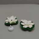 Liliful 36 Pcs Floating Lights Lotus Floating Lanterns Artificial Lily Pads with LED Lights Battery Operated for Pool Party Garden & Pond Summer Decoration(3.94, 5.91 Inch, White)