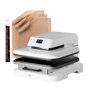 HTVRONT Automatic Heat Press Machine for T Shirts - Heat Press 15x15 & Teflon Sheets for Heat Press - 3 Pack Non Stick PTFE Teflon Sheet Reusable 12 x 16