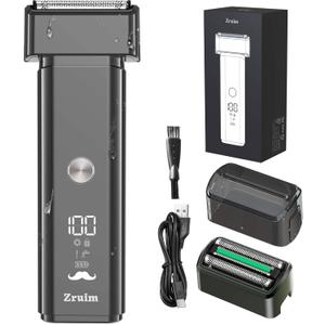 Electric Razor for Men Face,2 Adjustable Speeds Foil Shavers for Men for Beard/Face Beard Trimmer Waterproof Wet & Dry with 3 Floating Blade LED Display USB-C Fast Rechargeable for Travel Home