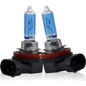 2 PCS H11 Car Halogen Bulbs, Ultra White Light Bulbs, 12V 100W Front Fog Light Bulbs, Super Bright High Beam Low Beam Bulb Auto Lights Universal for Most Cars, Trucks, SUVs (White)