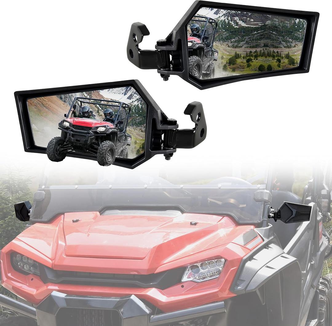KAITIMOTO Adjustable Side Rearview Mirror for Pioneer 1000 16-25, Foldable Rear View Mirror Shatterproof HD Glass for Honda Pioneer 1000 2016-2025 Accessories, Replace OEM #0SV05-HL4-202