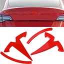 Tinlucys Front/Rear Trunk Emblem Cover Designed for Model Y 2020-2025,Badge Logo Protection Caps for Model Y Glossy Red