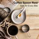 Ceramic Spoon Rest for Stove Top, Large Spoon Holder for Kitchen Counter, Heat-Resistant & Easy to Clean, Non-Stick Spatula Holder for Cooking, Coffee Spoon, Kitchen Decor, White