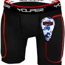 Youper Boys Youth Padded Sliding Shorts with Soft Protective Athletic Cup for Baseball, Football, Lacrosse, Y-XL