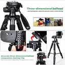 Zomei Z666 Portable Professional Aluminium Tripod with Pan Head and Carrying Bag for DSLR Cameras DV Video Camcorders Applicable For Canon Nikon Sony