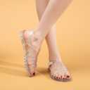 Toddler Sandals Jelly Shoes Girls Unisex Boy Flat Retro Slides Clear Kids Water Slippers Slingback Summer Beach Size 8 Adjustable Buckle Glitter Dress Soft (White)