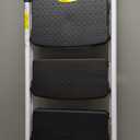 HBTower Step Ladder, Folding Step Stool with Wide Anti-Slip Pedal, Sturdy Steel Ladder, Convenient Handrail, Lightweight, Portable Steel Step Stool (White)