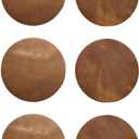 Real Natural Grain Leather Coasters – Durable Non-Slip (Luggage) Distressed Design, Set of 6 for Table Protection in Home, Office, Kitchen, and Bar