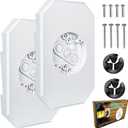 2 Pcs Siding Mounting Kit with Built-in Electrical Box, Vinyl Siding Mounting Block for Outdoor Light, Fit 4" H & 1/2" Lap Siding (White - 2 Pack, 1/2 Inch Lap Siding)