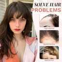 Bangs Hair Clip in Bangs, 100% Real Human Hair Clip in Fringe, 3 Secure Clips in Full Fringe French Bangs Natural Thick Volume Fake Bangs for Women Girls Daily Wear Medium Brown