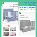 Breathable Crib Mesh Liner, 11" H (28cm) Essential 3mm Mesh, Protects Baby Legs and Arms, Grey